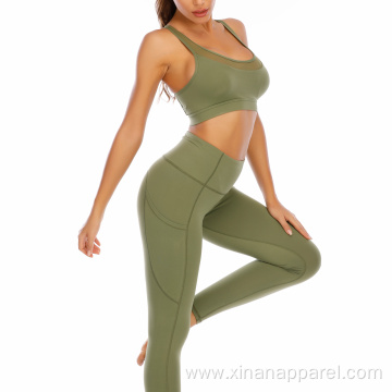 Women 2 Piece Set Hollow Out Yoga Suit